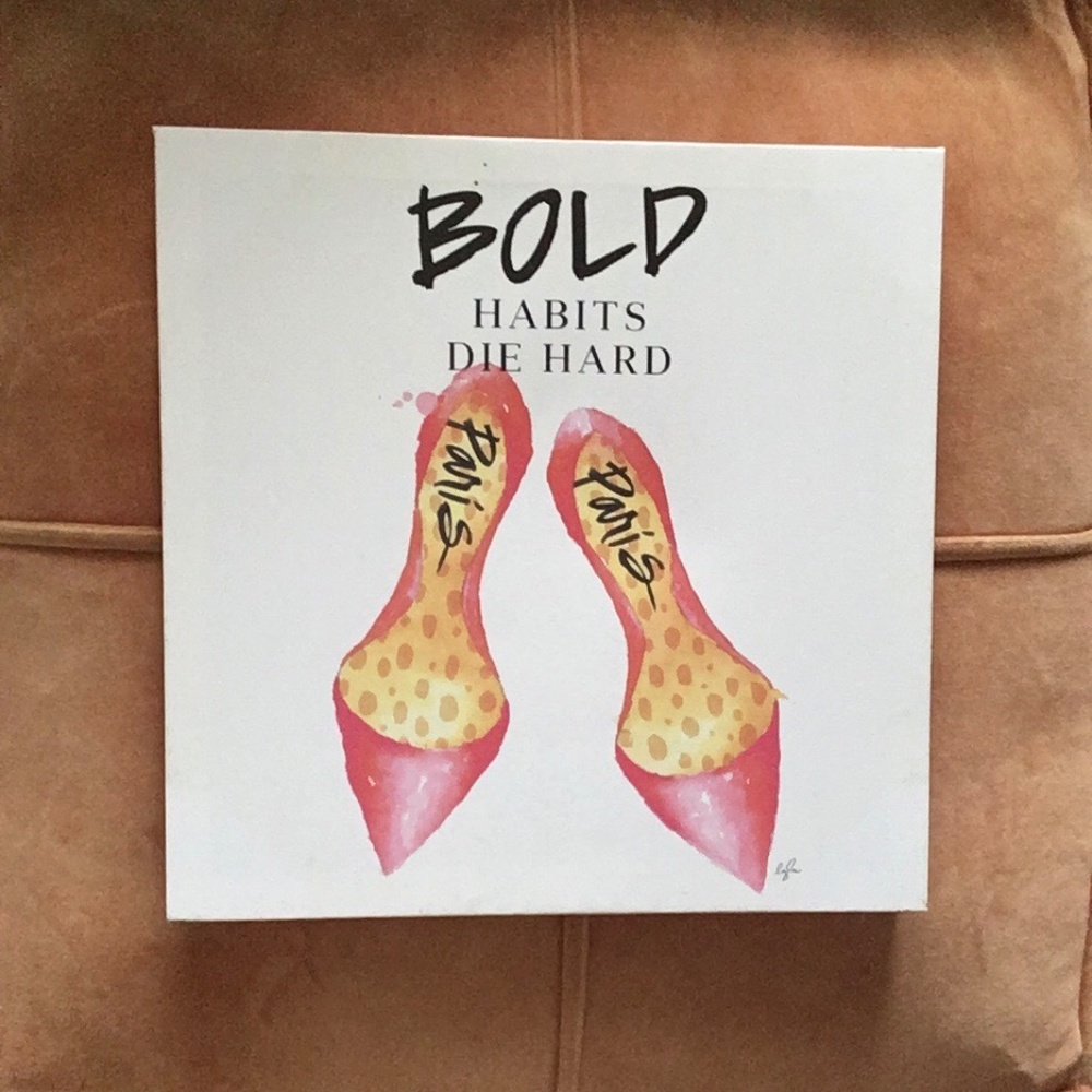 Vintage wrapped canvas print  ‘Bold habits die hard‘